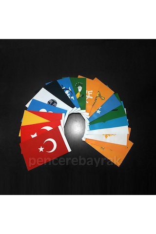 17 Türk Devleti Bayrakları Masa Bayrak Seti