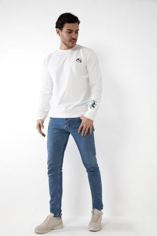 Cozyness Sweatshirt Kapşonsuz Beyaz