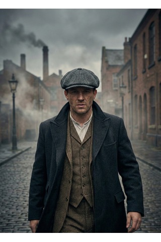 Emybox Erkek Kaşe 8 Köşe Kasket Şapka Klasik Retro- Peaky Blinders Tarzı Lastikli Standart Beden F
