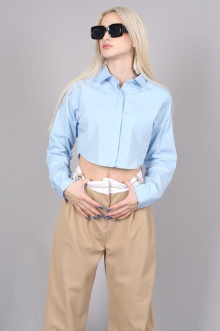 Madmext Mad Girls Mavi Kısa Gömlek Mg1382-mavi Mavi