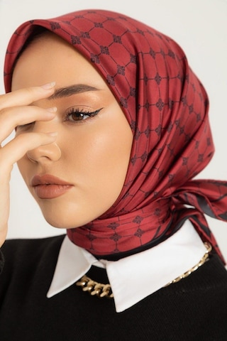 Silk Home Twill İpek Eşarp - 11393-11 Bordo Siyah Çok Renkli