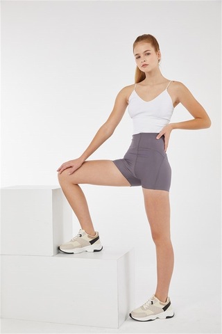 Josejuan Kadın Spor Şort Toparlayıcı Sıkılaştırıcı Yüksek Bel 7500 Kahverengi