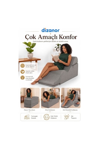 Serenity Çok Amaçlı Dinlenme Koltuğu Katlanabilir Bench Formlu Şezlong Yetişkin Çiftler İçin Ergonomik Destek Minderi Sarı
