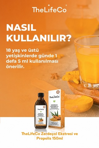 TheLifeCo Zerdeçal Kurkumin Sıvı Ekstraktı & Propolis 150 ML