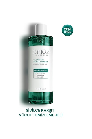 Sinoz Clear Skin Body Cleanser Karşıtı Vücut Temizleme Jeli 400 ML