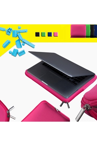 Lemestar 11 İnç Ultrabook Ve Dizüstü Bilgisayar İçin Darbe Emici Spuma Dolgulu, Hızlı Fermuarlı, Zarf Desenli Siyah Koruyucu Kılıf Siyah