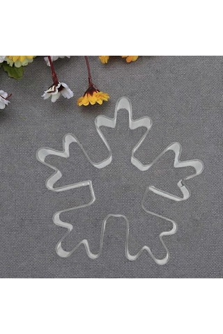 Paslanmaz Çelik Kek Kurabiye Noel Karları Şekilli Kalıp Çok Renkli