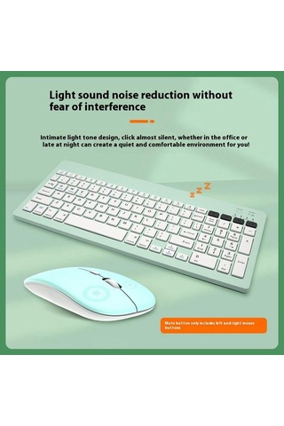 2858+030 Şarj Edilebilir Kızık Bluetooth Klavye Sessiz Fare Seti 800/1200/1600 Dpı Beyaz Optik