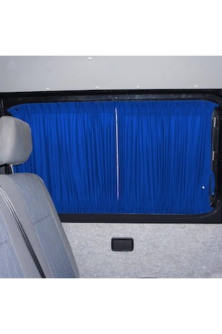 Pandami Volkswagen T4 - Transporter / Caravelle Kısa Şase 1990 2003 Uyumlu Mavi Raylı Oto Perde Takımı
