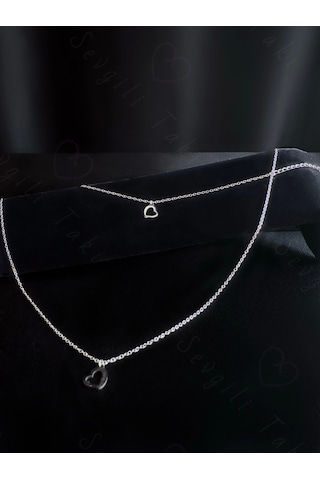 Kalp Figürlü Çocuk Kolye Ve Bileklik Takımı Karma Serisi Silver