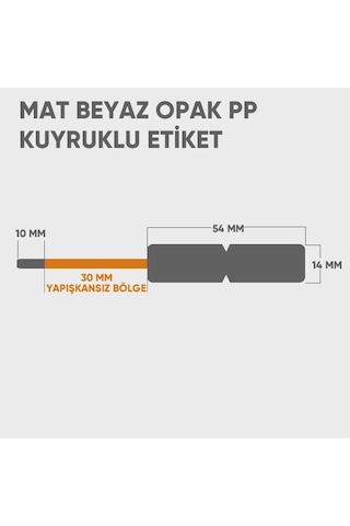 2000'Li Beyaz Opak Pp Yapışkansız Kuyruklu Barkod Fiyat Etiketi 1 Rulo 2000 Adet