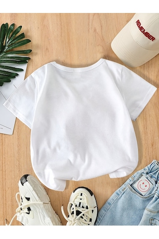 Uyguntarz Unisex Eteinal Light Baskılı Pamuklutshirt Beyaz