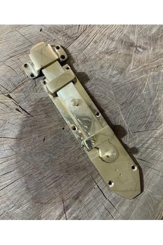Dmr El Yapımı Antik Pirinç Gold Sarı Sürgü Ahşap Kapı Sürgüsü 22cm 22cm