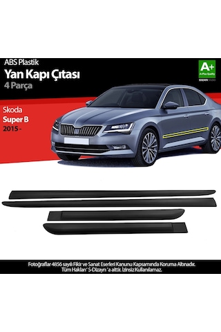 S-dizayn Skoda Super B Abs Plastik Yan Kapı Koruma Çıtası 2015 Üzeri A+ Kalite