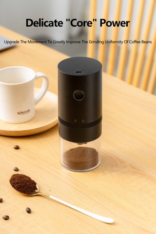 Symbee Usb Şarjlı Beyaz Elektrikli Kahve Değirmeni, Ev Ofis Kafe Kullanımı Beyaz