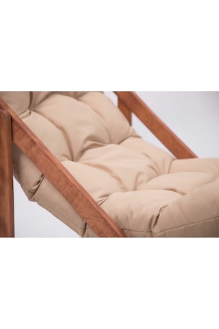 Ahşap Kademeli Rahat Dolgu Minderli Şezlong Takımı 3'lü Ahşap Şez