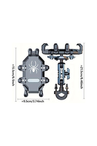 Motion003 Phfh Titresim Sonumleyici Motosiklet Bisiklet Scooter Telefon Tutucu 11 94 18 03cm