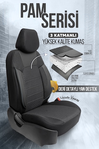 Pam Serisi Oto Koltuk Kılıfı Siyah