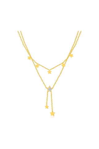 Sones Opk Gx2436 Paslanmaz Çelik Püskül Pentagram Kolye Yığma Kolye Altın