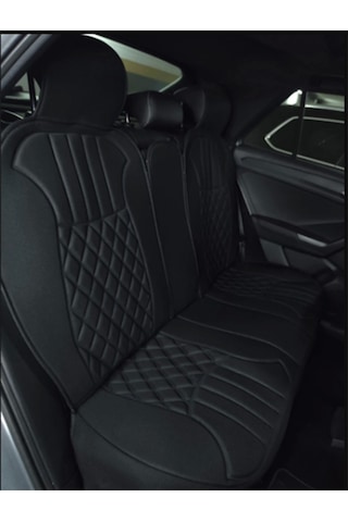 Lüx Oto Koltuk Minderi Full Set Takım - Siyah/gri Renk Takmatik Pratik