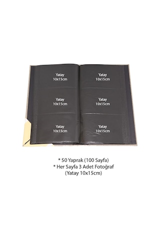 Rabsev 10x15cm 300 Fotoğraf Kapasiteli Lüks Koton Fotoğraf Albümü RSWPP46300-V