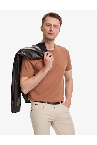 Pierre Cardin Erkek Açık Kahverengi Tişört Basic 50325307-vr002