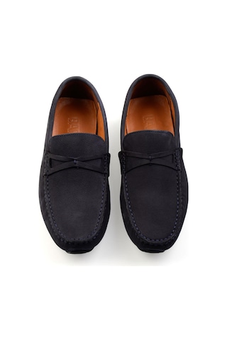 Bambi Lacivert Hakiki Deri Erkek Loafer Ayakkabı E01547007801 Lacivert