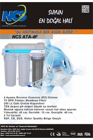 Ncs Ata 4F Akvaryum Tipi Su Arıtma Cihazı