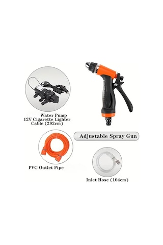 Pazly Hotu 12v Taşınabilir Akıllı Elektrikli Yüksek Basınçlı Temizleme Su Pompası Pvc Hortumlu, Araba Karavan Temizliğinde Ideal