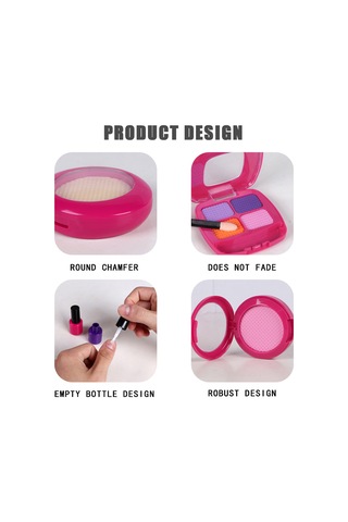 Singree Kızlar İçin 16 Parça Taklit Makyaj Seti - Hediye Çantasıyla Çok Renkli