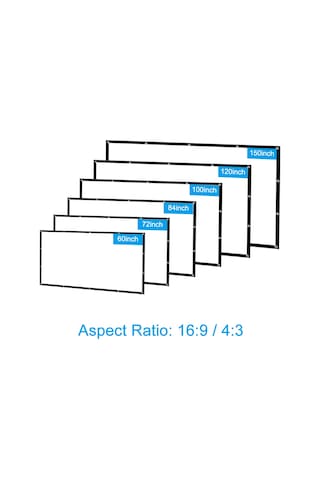 Vkemall 72 İnç 16:9 Katlanabilir Taşınabilir Projeksiyon Ekranı - Canvasten Yapılmış, Renkli Görüntü Ve Kolay Asma Özelliği