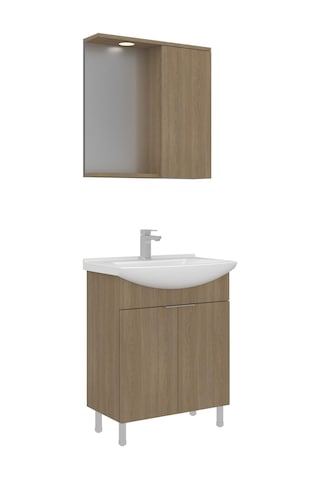 Orka Purus 65 Cm Budva Spot Aynalı Banyo Dolabı Takım Ayaklı Beyaz