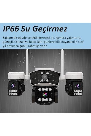 Okam 4 Kameralı 12mp Wifi Güvenlik Kamerası Çift Yönlü Ses, Kişi Algılama, Yağmur & Kara Dayanıklı