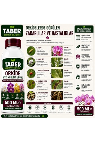 Taber Orkide Bitki Bakım Ürünü 500 Ml Konsantre Orkideler İçin Yapraktan Uygulama Diğer