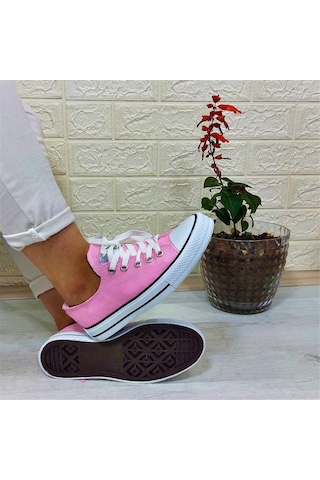 Fiyra 554 Pembe Kısa Unisex Sneaker Keten Spor Ayakkabı 001