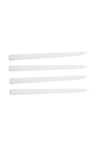 Kosona 4'lü Paket Led Mum Işıkları - Sıcak Işık, Ateşsiz, Ev/sınıf/parti Dekorasyonu, Plastik, Pil Yok Bz2902-w Beyaz