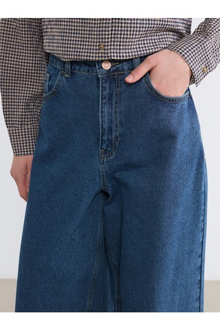 Lcw Modest İndigo Baggy Fit Kadın Jean Pantolon