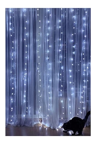 3x3 Metre Kumandalı Led Perde Işık Beyaz Usb 8 Modlu Dekoratif Aydınlatma