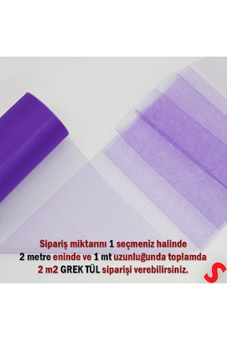Süsleme Tülü Grek Tül, 2 Mt En X 1 Mt Uzunluk - Mor 0-99