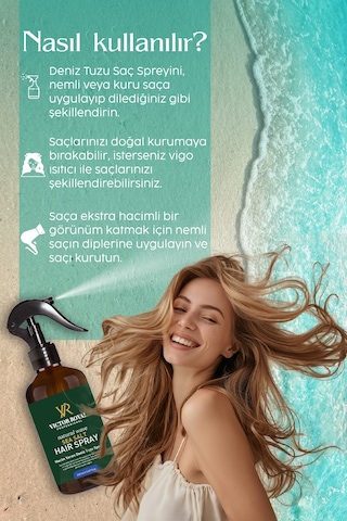 Victor Royal Hacim Ve Dolgunluk Veren Deniz Tuzu Saç Spreyi 250 Ml