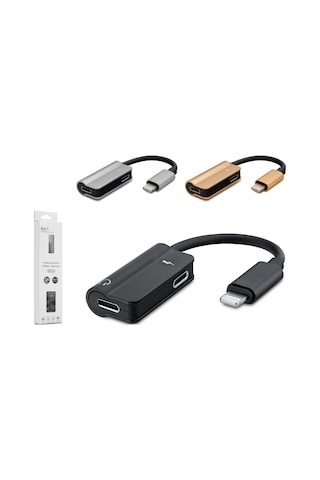 Lightning Şarj & Kulaklık Dönüştürücü Çoklayıcı Kablo Hub
