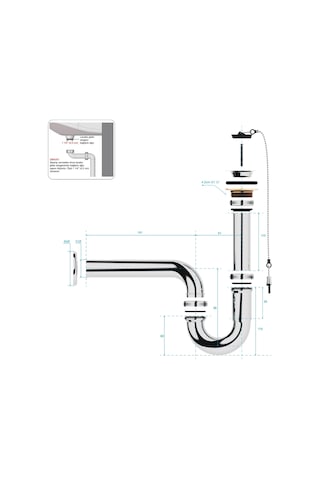 Aqua Bagno Basic Metal Sifon-süzgeç Dahil -parlak Krom - 32 Mm Çıkış Ucu