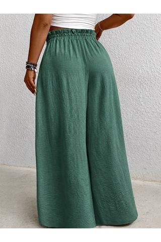 Tuzu Moda Kadın Pantolonu Lastikli Pantolon Yeşil