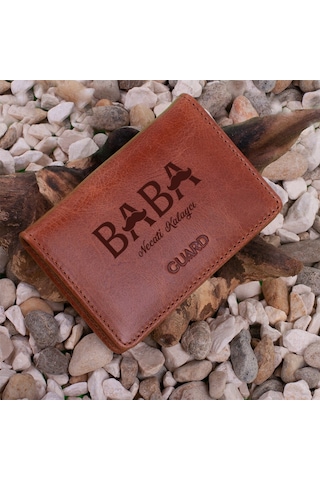 Guard Leather Baba Tasarımlı Mıknatıslı Küçük Boy Antik Deri Taba Kartlık