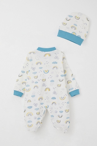 Breeze Erkek Bebek Patikli Tulum Gökyüzü Temalı 0-6 Ay, Beyaz Beyaz