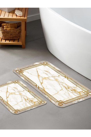 Dijital Baskılı Yıkanabilir Kaymaz Taban 2li Banyo Halısı Paspas Klozet Takımı 6001b