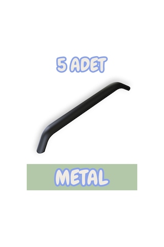 Eko Kumru Alüminyum Metal Lüks Modern Mobilya Çekmece Mutfak Dolabı Kulpu Siyah 192mm 5 Adet Siyah