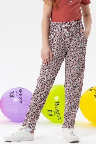 Breeze Kız Çocuk Tayt Pantolon Fiyonklu Çiçekli 1.5-5 Yaş, Ekru Ekru