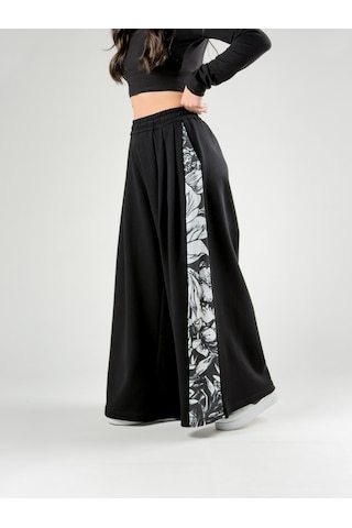 Cocopelli Desenli Siyah Oversize Kadın Samurai Pantolon Coc2775 Siyah