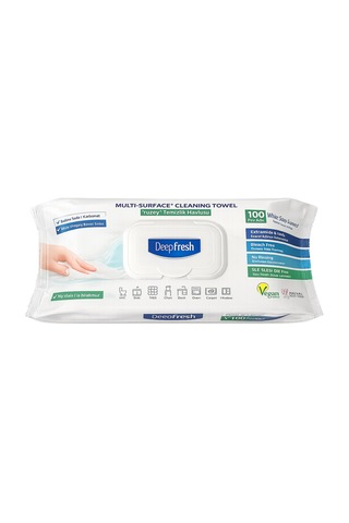 Deep Fresh Yüzey Temizlik Havlusu 100 Lü Normal Ve Limonlu 4 Lü Karma Paket beyaz
